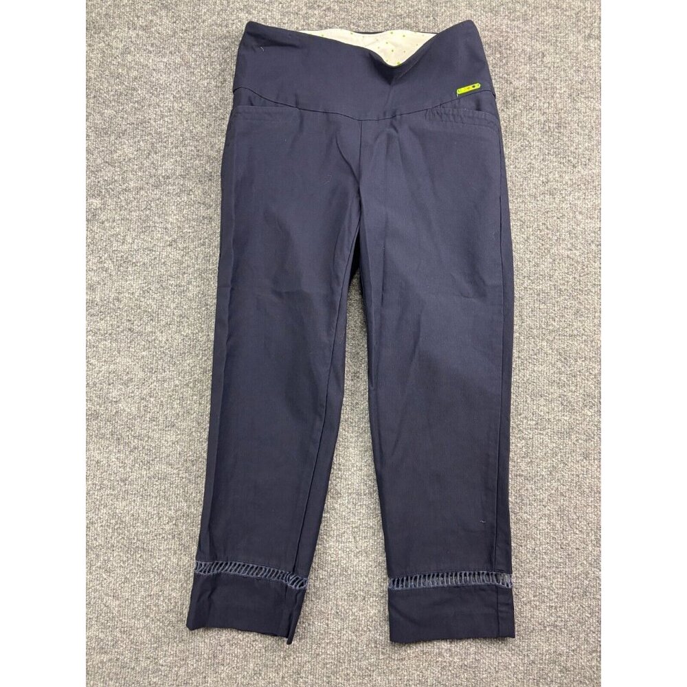 Swing Control Pants Women's 4 Blue Golf Pull On Pockets Tapered Cropped Stretch